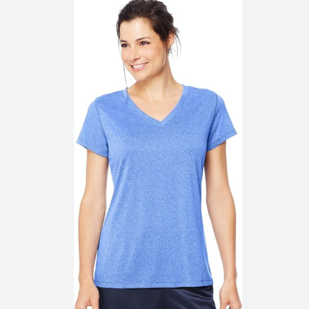 Gildan Soft Style Blue V Neck Shirt